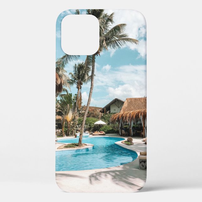 Thatch huts and houses by the pool during day Case-Mate iPhone case (Back)