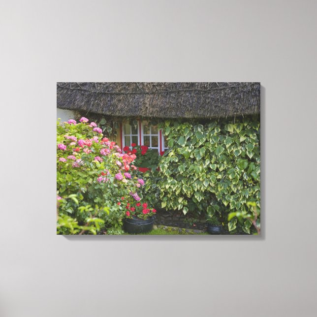 Thatched cottage, Adare, County Limerick, Canvas Print (Front)