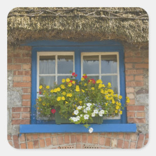 Thatched cottage, Adare, County Limerick, Square Sticker