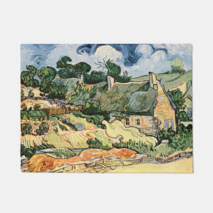 Thatched Cottages at Cordevill Vincent  van Gogh   Doormat
