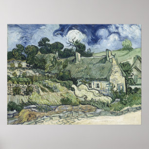 Thatched Cottages at Cordeville, Vincent van Gogh Poster