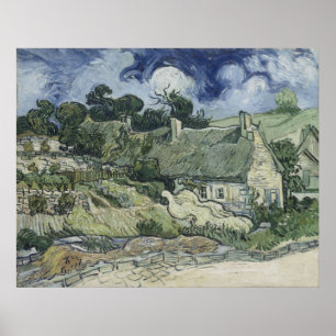 Thatched Cottages at Cordeville Vincent Van Gogh Poster