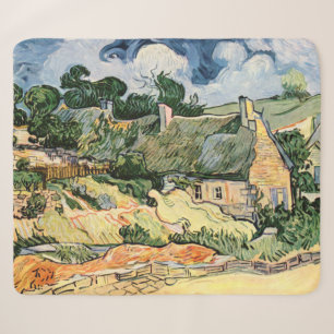 Thatched Cottages at Cordeville Vincent van Gogh Sherpa Blanket