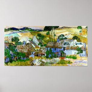 Thatched Cottages by a Hill Van Gogh Fine Art Poster
