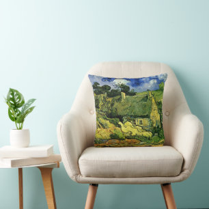 Thatched Cottages, Cordeville by Vincent van Gogh Cushion