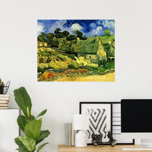 Thatched Cottages, Cordeville by Vincent van Gogh Poster