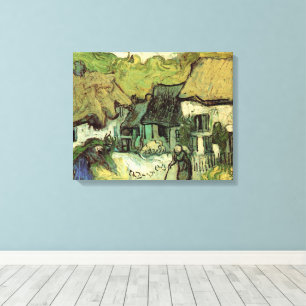 Thatched Cottages in Jorgus by Vincent van Gogh Canvas Print