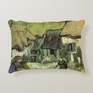 Thatched Cottages in Jorgus by Vincent van Gogh Decorative Cushion