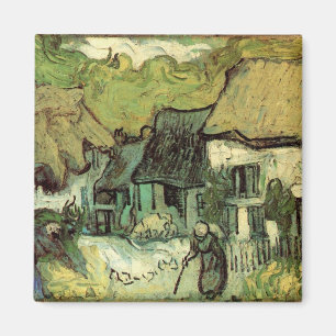 Thatched Cottages in Jorgus by Vincent van Gogh Magnet