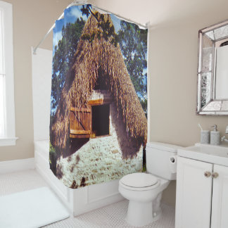 Thatched Roof Hut Shower Curtain