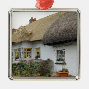 Thatched Roofs in Adare Ireland Metal Tree Decoration