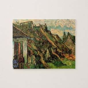Thatched Sandstone Cottages by Vincent van Gogh Jigsaw Puzzle