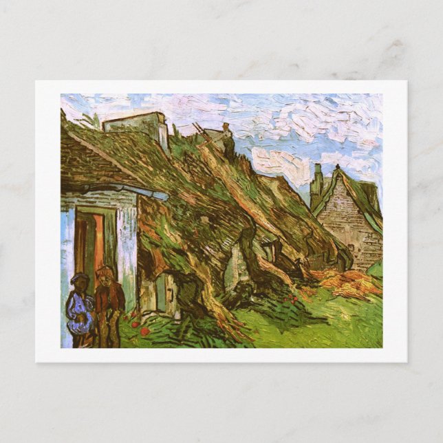 Thatched Sandstone Cottages, Van Gogh Fine Art Postcard (Front)