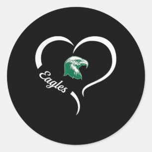 Thatcher Eagles Logo Half Heart Slogan Hs  Classic Round Sticker