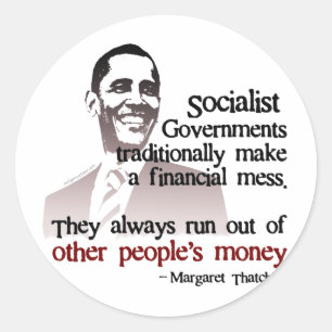 Thatcher socialist quote classic round sticker