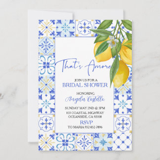That's Amore Amalfi Coast Lemon bridal shower Invitation