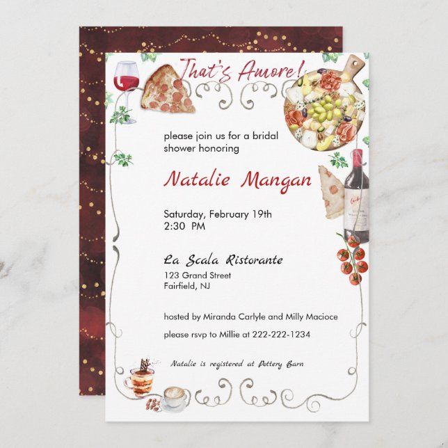 That's Amore Bridal Shower 2  Invitation (Front/Back)
