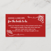 That's Amore Bridal Shower Bring a Recipe