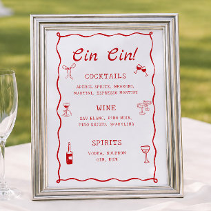 That's Amore Bridal Shower Cin Cin Bar Poster