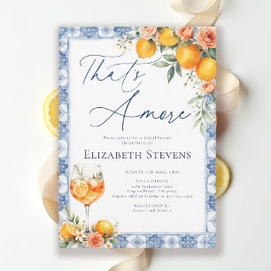 That's Amore Bridal Shower Citrus Italian Floral Invitation