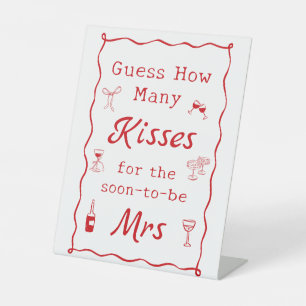 Thats Amore Bridal Shower Guess How Many Kisses Pedestal Sign