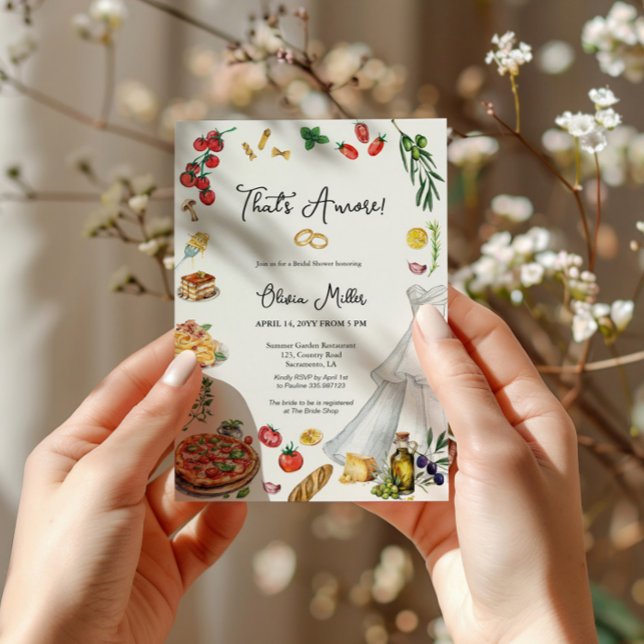 That's Amore Bridal Shower Italian style Invitation (Creator Uploaded)