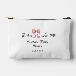 that's amore bridal shower pink retro bow boho nam accessory pouch