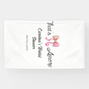that's amore bridal shower pink retro bow boho nam banner