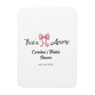 that's amore bridal shower pink retro bow boho nam magnet