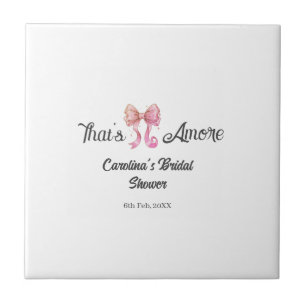 that's amore bridal shower pink retro bow boho nam tile