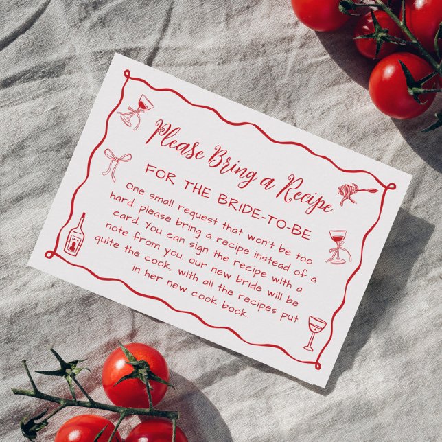That's Amore Bridal Shower Recipe Request  Enclosure Card (Creator Uploaded)