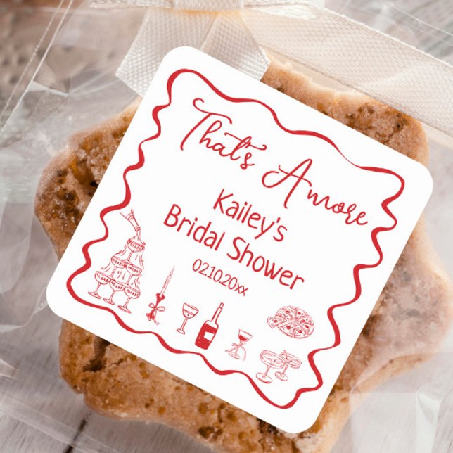 Thats Amore Bridal Shower  Square Sticker (Creator Uploaded)