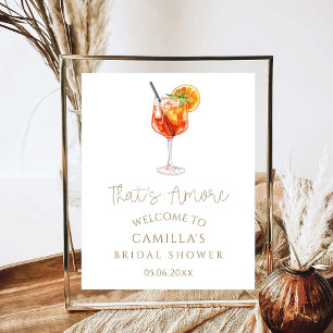 That's Amore Bridal Shower Welcome Poster