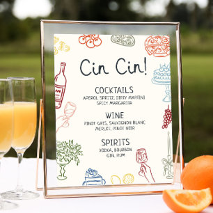 That's Amore Colourful Illustrated Bar Menu Poster