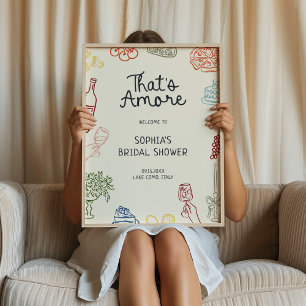 That's Amore Colourful Illustrated Bridal Shower  Poster
