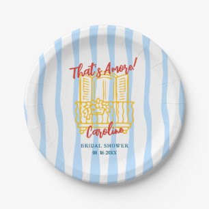 That's amore doodle whimsical bridal shower paper plate