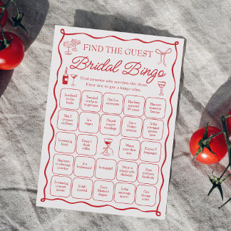 That's Amore Find the Guest Bridal Bingo Game Invitation