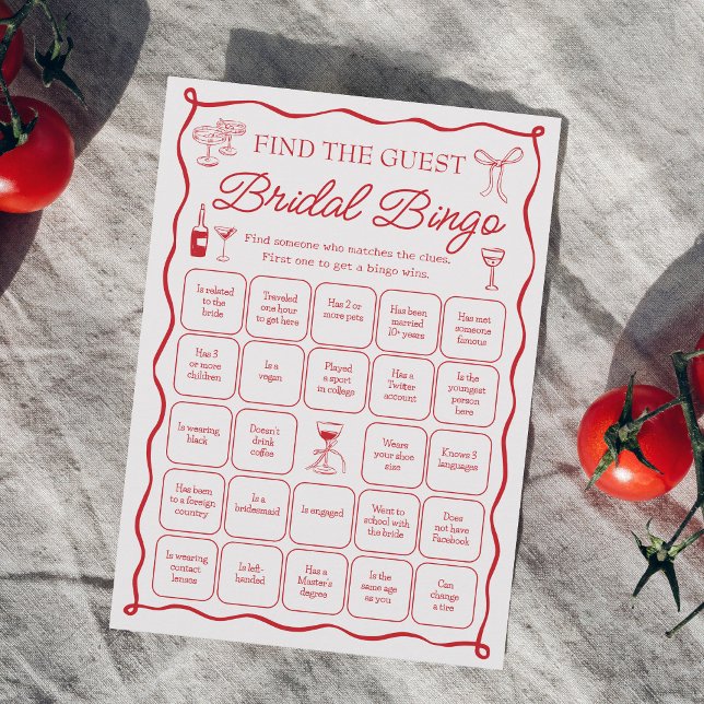 That's Amore Find the Guest Bridal Bingo Game Invitation (Creator Uploaded)