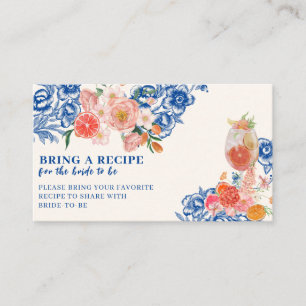 Thats Amore floral Bridal Shower Share A Recipe Enclosure Card