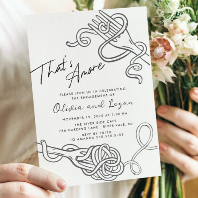 That's Amore Fun Pasta Engagement  Invitation (Creator Uploaded)