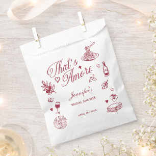 Thats Amore Hand Drawn Italian Bridal Shower Favour Bags