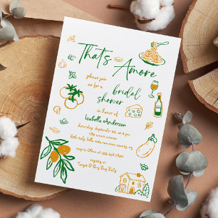 That's Amore Hand Drawn Italian Bridal Shower Invitation