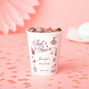 Thats Amore Hand Drawn Italian Bridal Shower Paper Cups