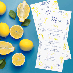 Thats Amore Hand Drawn Italian Lemon Bridal Shower Menu