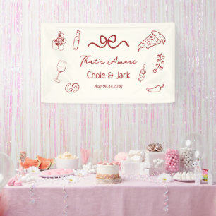 That's Amore Hand Drawn Italian Pizza Wedding Banner
