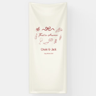 That's Amore Hand Drawn Italian Pizza Wedding Banner