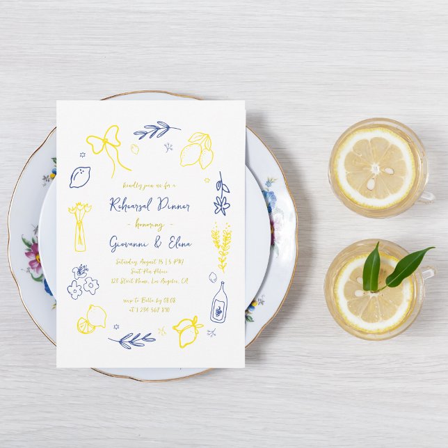 Thats Amore Hand Drawn Italian Rehearsal Dinner Invitation (Creator Uploaded)