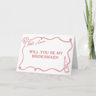 That's Amore Hand-Drawn Italy Bridesmaid Proposal Card