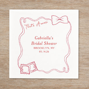 That's Amore Hand Drawn Pasta Italy Bridal Shower Napkin