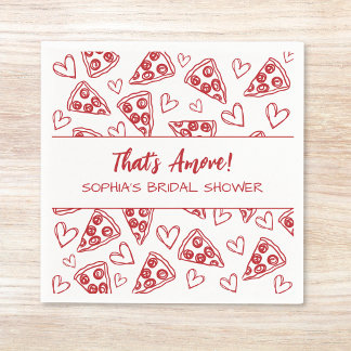 That's Amore Hand Drawn Pizza Party Bridal Shower Napkin